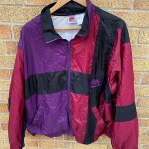 Vintage 1995 Nike Colorblock Windbreaker Jacket Gray Tab Large